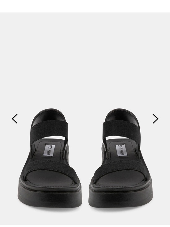 Steve Madden Shoes - Steve Madden Janice platform wedge sandals, featuring black elastic straps.